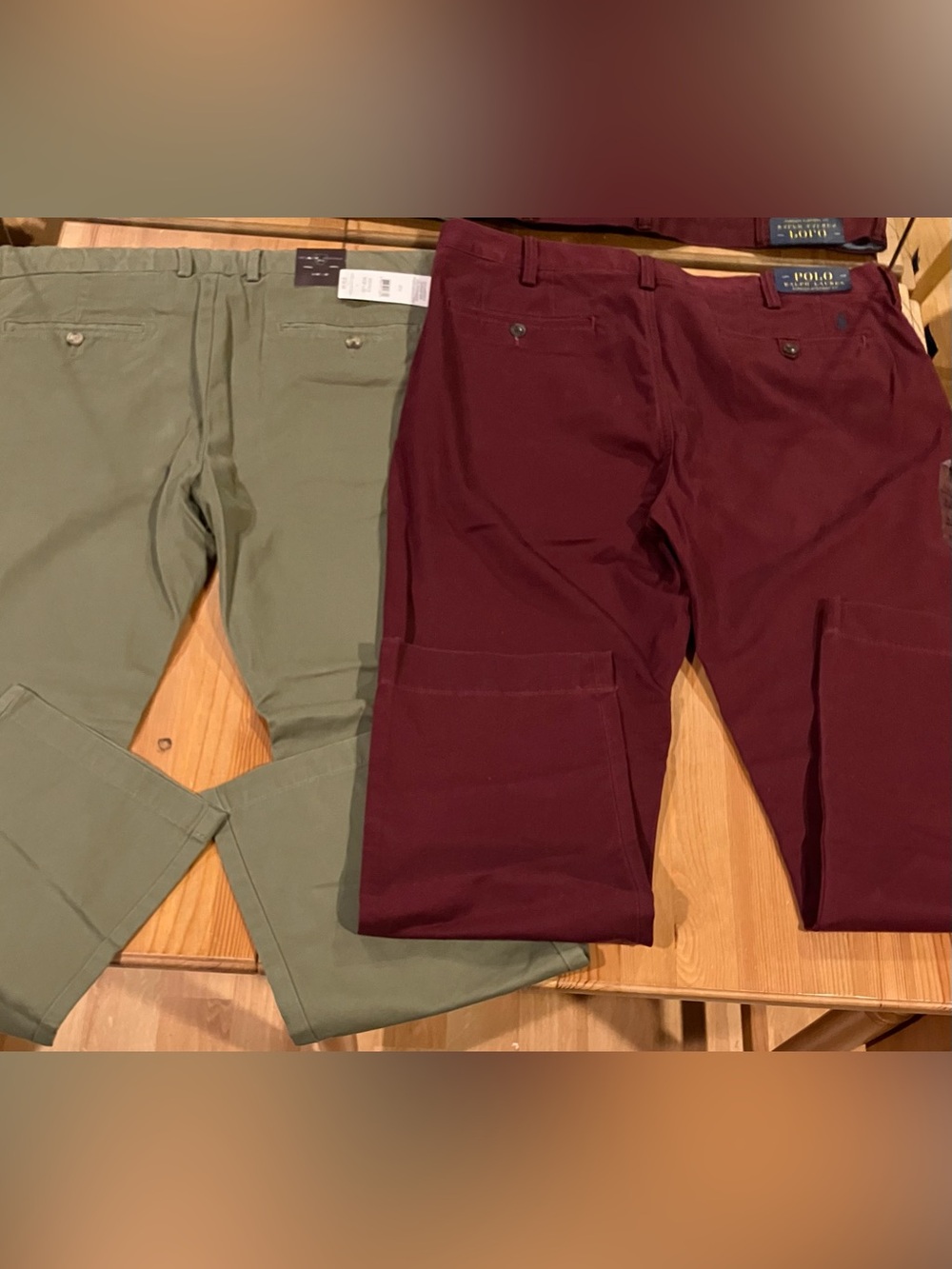NWT Lot of 2 Men's Chinos - Black Brown 1826 Olive Green & Polo Ralph Ref 36/30